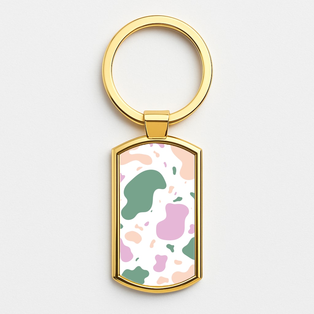 Abstract Pattern 8 Gold Keyring