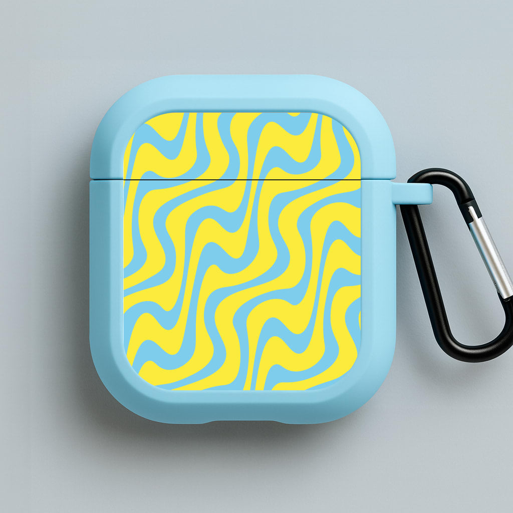 Abstract Pattern 10 Blue AirPods Case