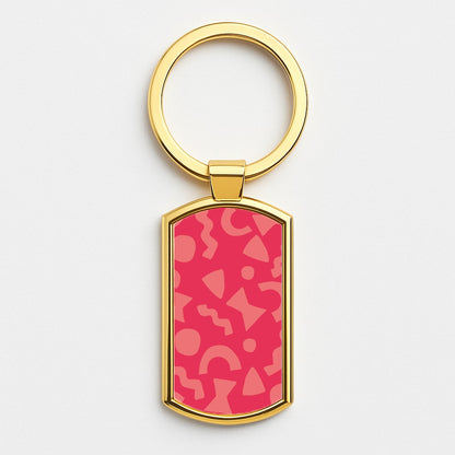 Abstract Pattern 12 Gold Keyring