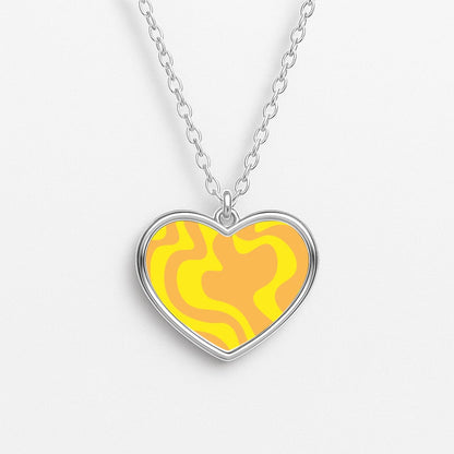Abstract Pattern 13 Heart Necklace