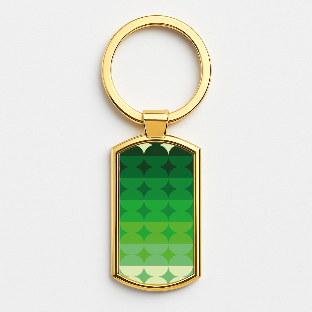 Abstract Pattern 16 Gold Keyring