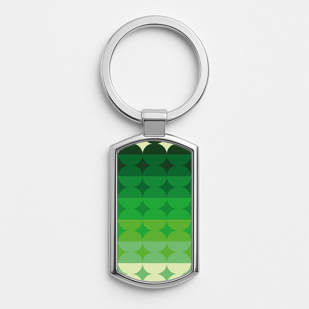 Abstract Pattern 16 Silver Keyring