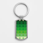 Abstract Pattern 16 Silver Keyring