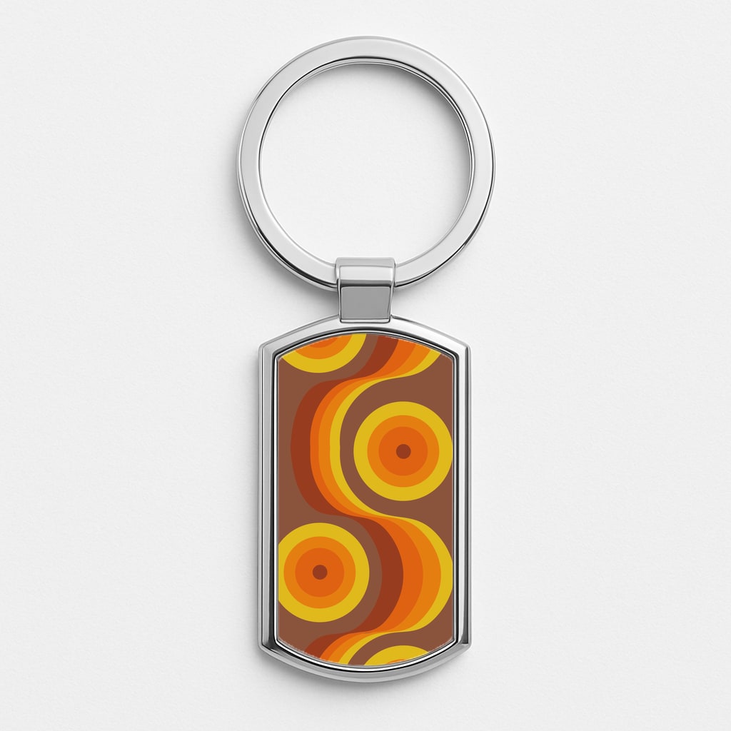 Abstract Pattern 17 Silver Keyring