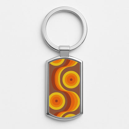 Abstract Pattern 17 Silver Keyring
