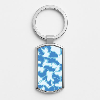 Abstract Pattern 18 Silver Keyring
