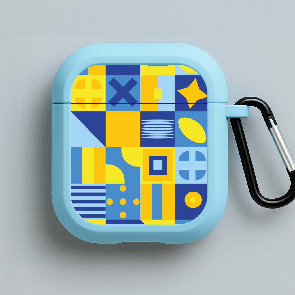 Abstract Pattern 19 Blue AirPods Case