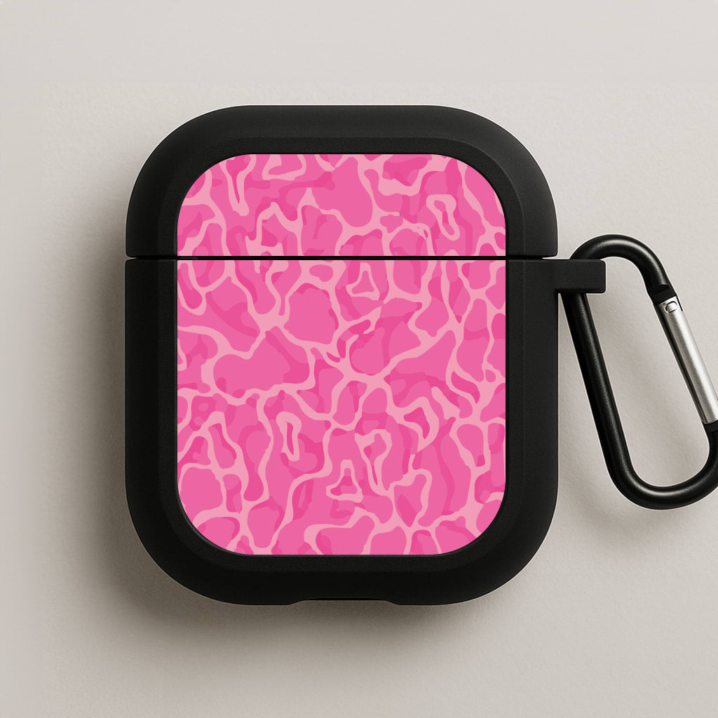 Orange Retro Flowers Pattern AirPods Case