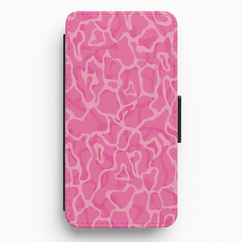 Orange Retro Flowers Pattern Flip / Wallet Phone Case