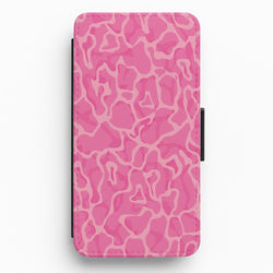 Orange Retro Flowers Pattern Flip / Wallet Phone Case