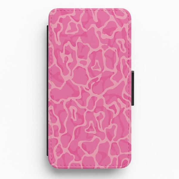 Orange Retro Flowers Pattern Flip / Wallet Phone Case