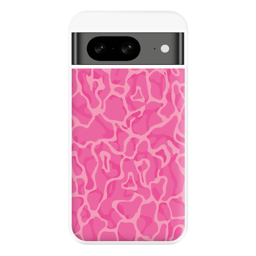 Orange Retro Flowers Pattern Phone Case for Google Pixel 8