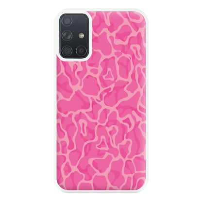 Orange Retro Flowers Pattern Phone Case for Galaxy A71