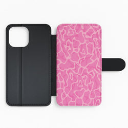 Orange Retro Flowers Pattern Flip Phone Case