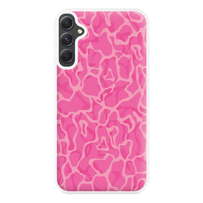 Orange Retro Flowers Pattern Phone Case for Galaxy A34