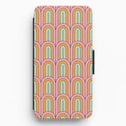 Pastel Retro Arches Pattern Flip / Wallet Phone Case 1