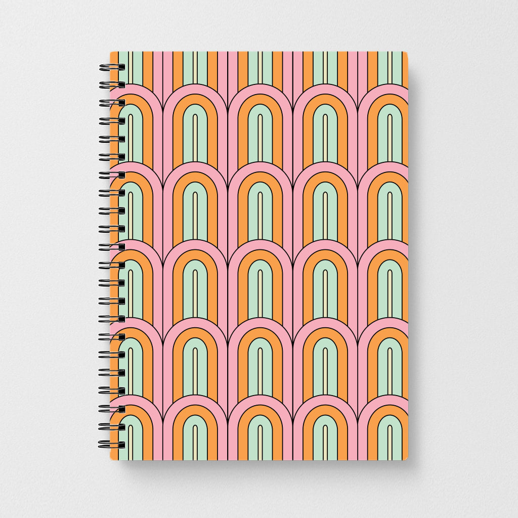 Pastel Retro Arches Pattern Notebook