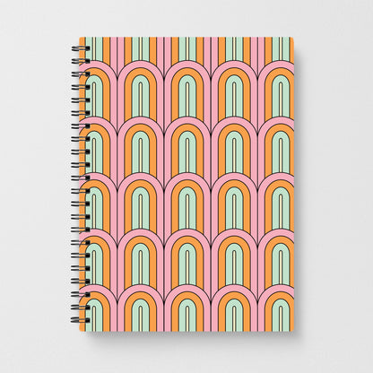 Pastel Retro Arches Pattern Notebook