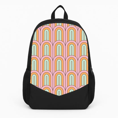 Pastel Retro Arches Pattern Large Backpack