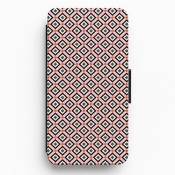 Retro Diamonds Pattern Flip / Wallet Phone Case