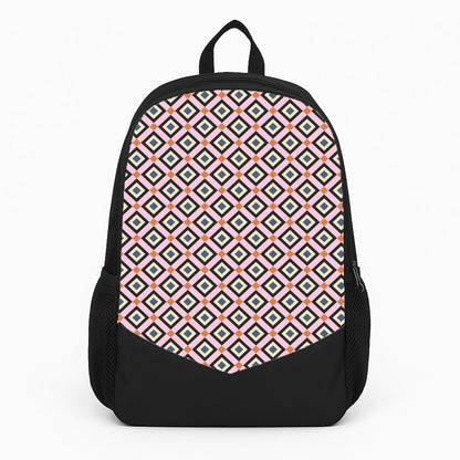 Retro Diamonds Pattern Large Backpack