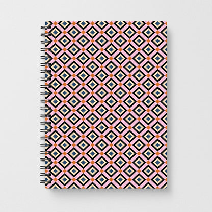 Retro Diamonds Pattern Notebook