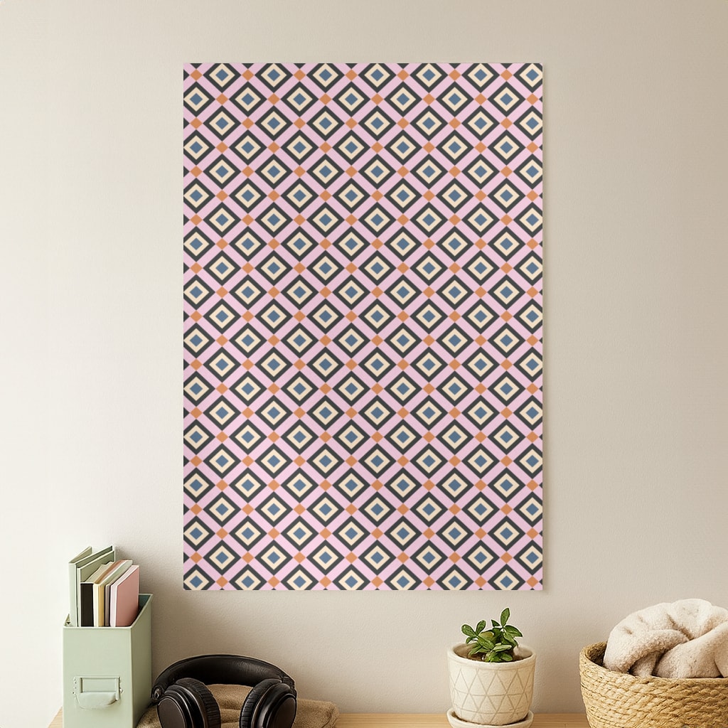 Retro Diamonds Pattern Poster