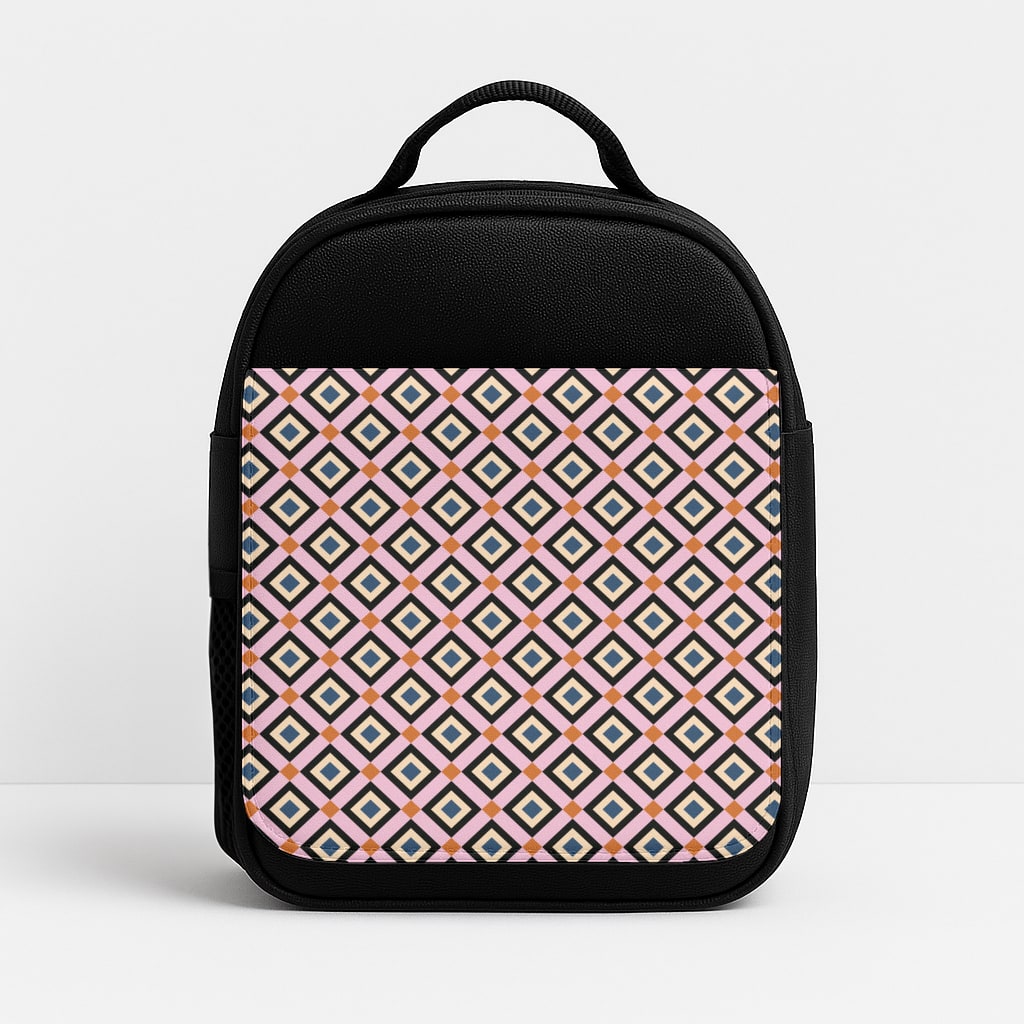 Retro Diamonds Pattern Insulated Lunchbox