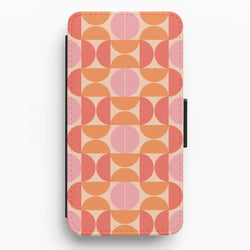 Retro Semi Circles Pattern Flip / Wallet Phone Case