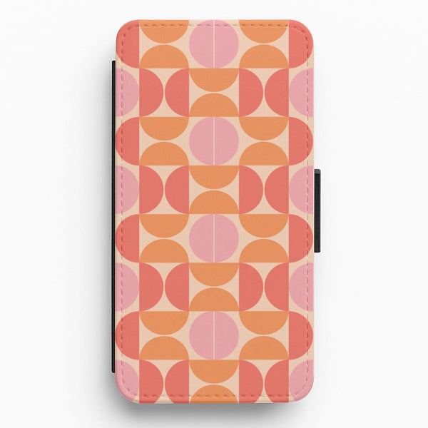 Retro Semi Circles Pattern Flip / Wallet Phone Case