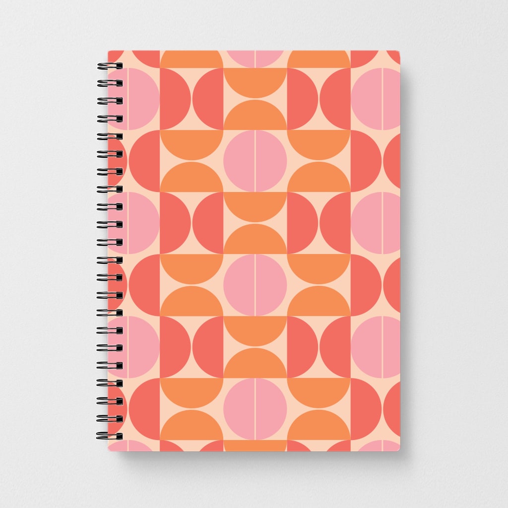 Retro Semi Circles Pattern Notebook