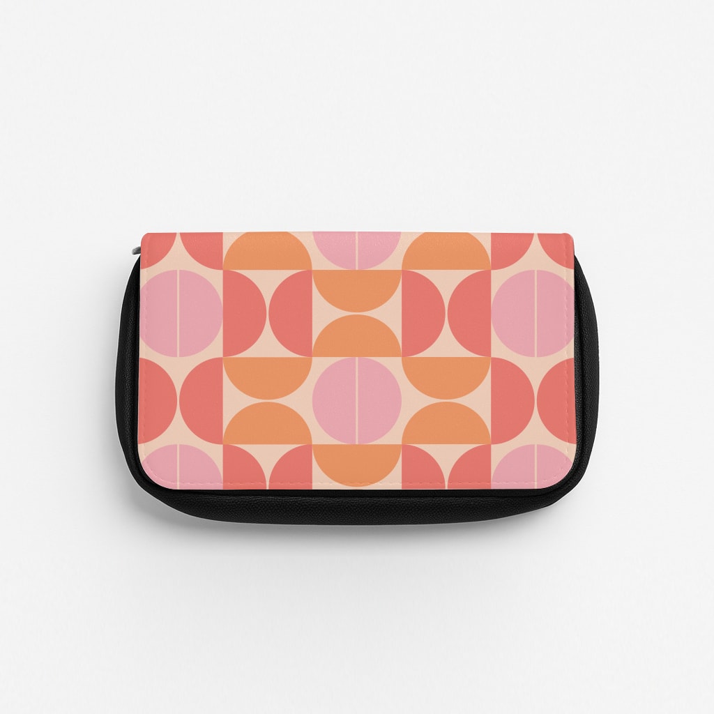 Retro Semi Circles Pattern Pencil Case