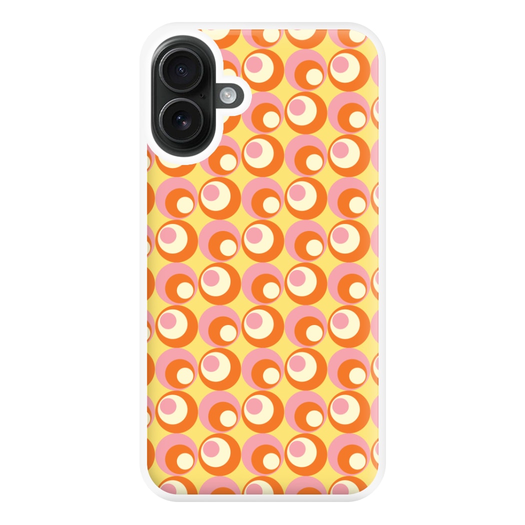 Colourful Circles Retro Pattern Phone Case for iPhone 16 Plus
