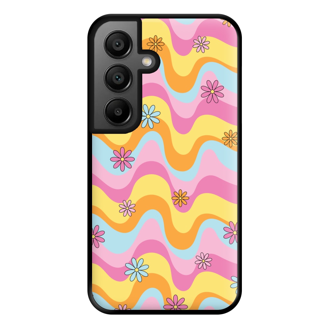Summer Waves Retro Pattern Phone Case for Galaxy A56