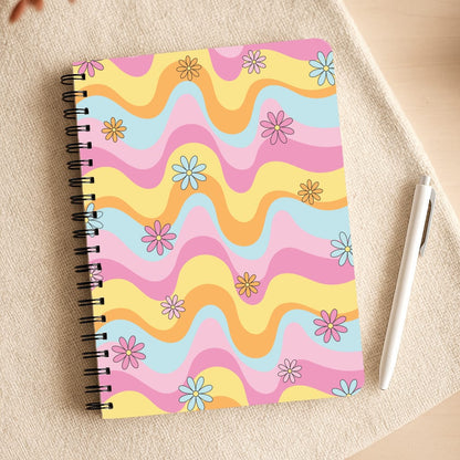 Summer Waves Retro Pattern Notepad
