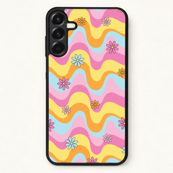 Summer Waves Retro Pattern Phone Case for Galaxy A57