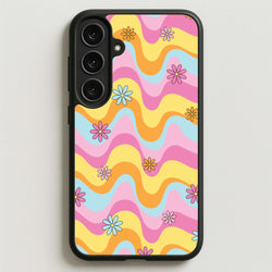 Summer Waves Retro Pattern Phone Case for Galaxy S25FE