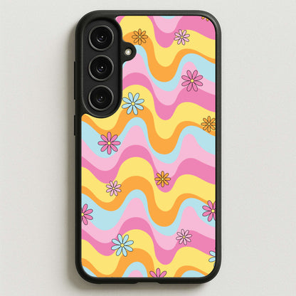 Summer Waves Retro Pattern Phone Case for Galaxy S25FE