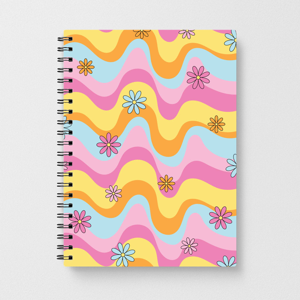 Summer Waves Retro Pattern Notebook