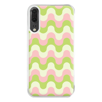 Green And Pink Retro Waves Pattern Phone Case for Huawei P20