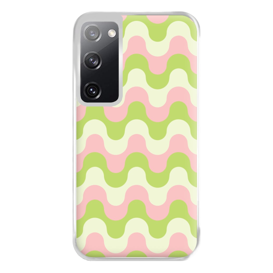 Green And Pink Retro Waves Pattern Phone Case for Galaxy S20