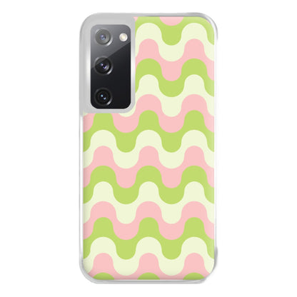 Green And Pink Retro Waves Pattern Phone Case for Galaxy S20FE