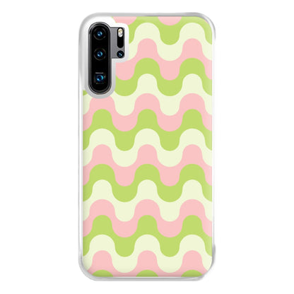Green And Pink Retro Waves Pattern Phone Case for Huawei P30 Pro
