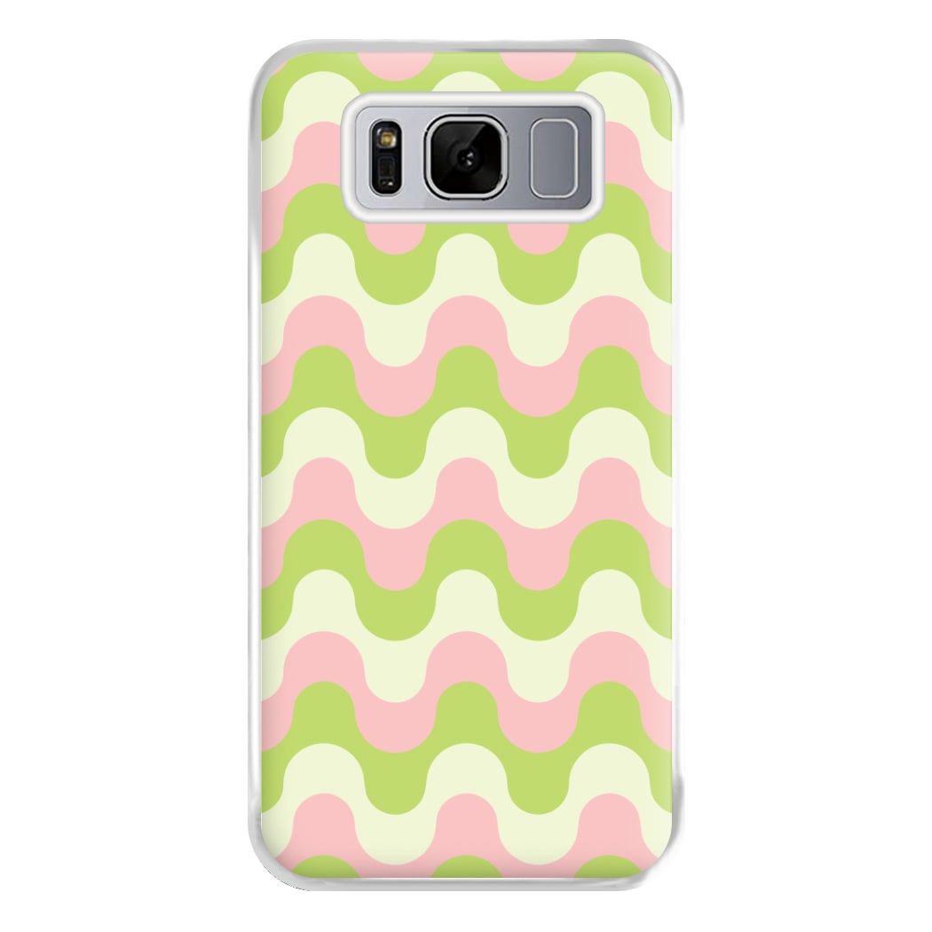 Green And Pink Retro Waves Pattern Phone Case for Galaxy S8 Plus
