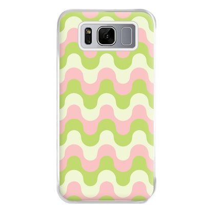 Green And Pink Retro Waves Pattern Phone Case for Galaxy S8 Plus