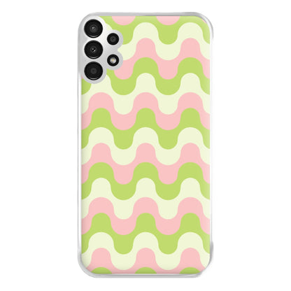 Green And Pink Retro Waves Pattern Phone Case for Galaxy A13