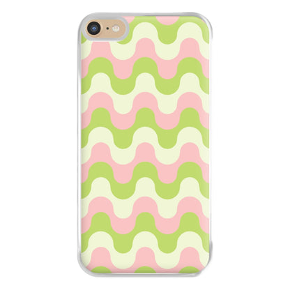 Green And Pink Retro Waves Pattern Phone Case for iPhone 6 Plus / 7 Plus / 8 Plus