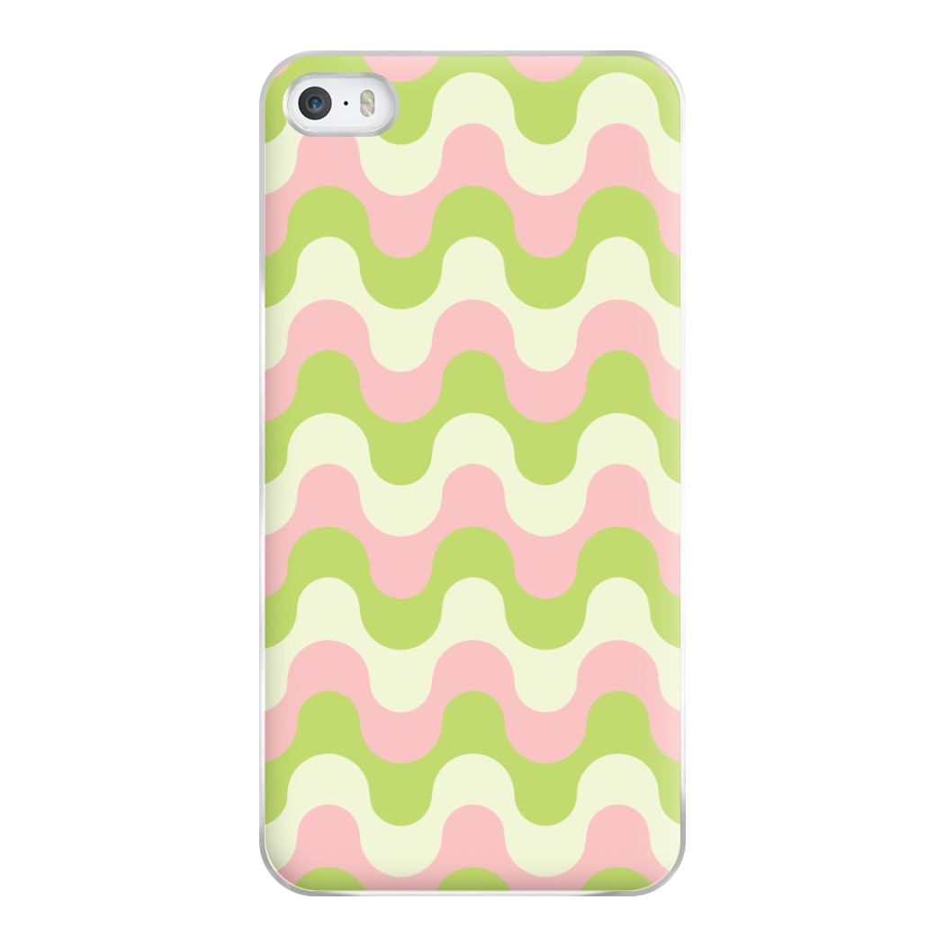 Green And Pink Retro Waves Pattern Phone Case for iPhone 5 / 5s / SE 2016