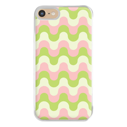 Green And Pink Retro Waves Pattern Phone Case for iPhone 6 / 7 / 8 / SE