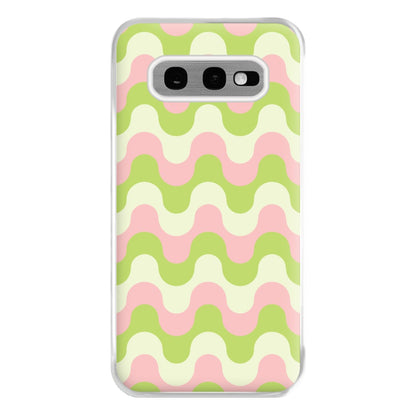 Green And Pink Retro Waves Pattern Phone Case for Galaxy S10e